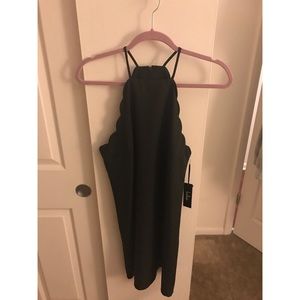 Black Scalloped Lulus Dress (NWT)